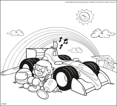 Desenho de Senninha para crianças de 1 Ano para Colorir