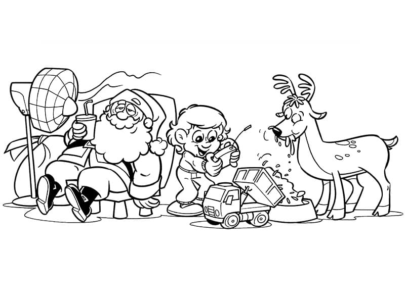 Desenho de Senninha e Presente de Natal para Colorir