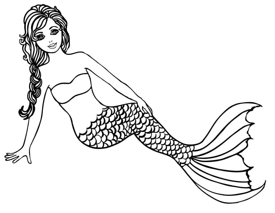 Desenho de Sereia Magnífica para Colorir