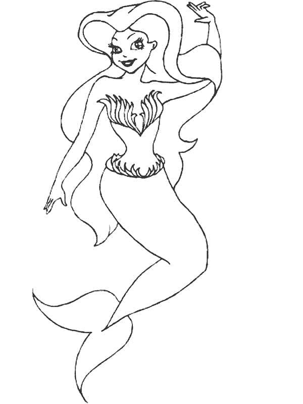 Desenho de uma Sereia para Colorir