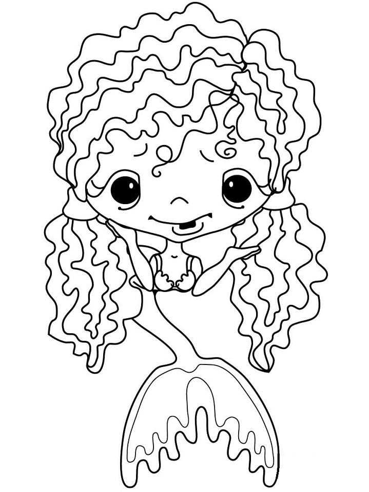 Desenho de Sereia para Colorir Imprimivel