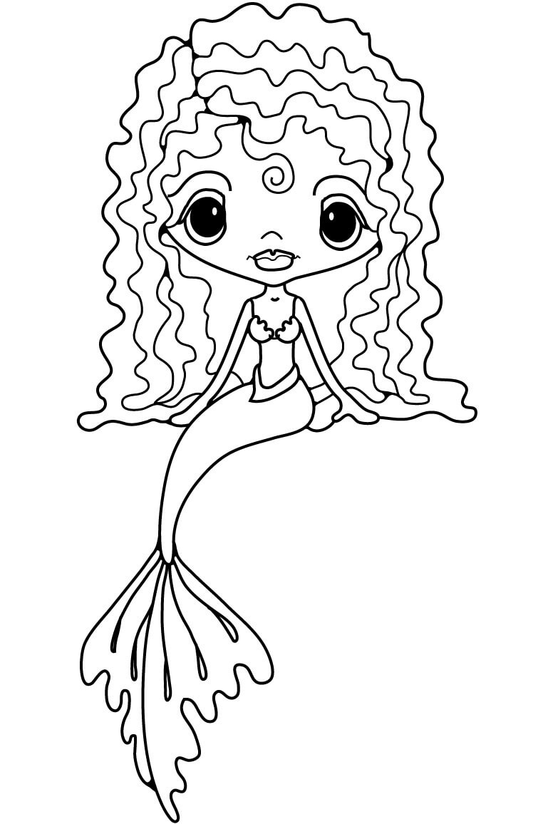Desenho de Sereia para Colorir Pdf Grátis