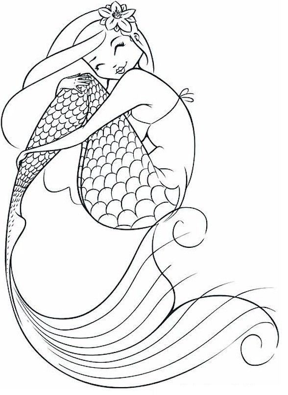 Desenho de Sereia para Pintar Pdf Grátis