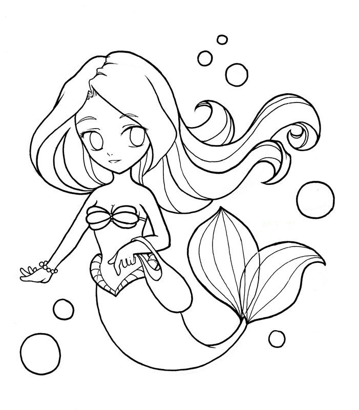 Desenho de Sereia Pdf para Colorir