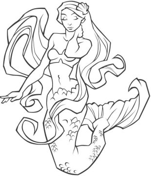 Desenho Sereia Maravilhosa para Colorir