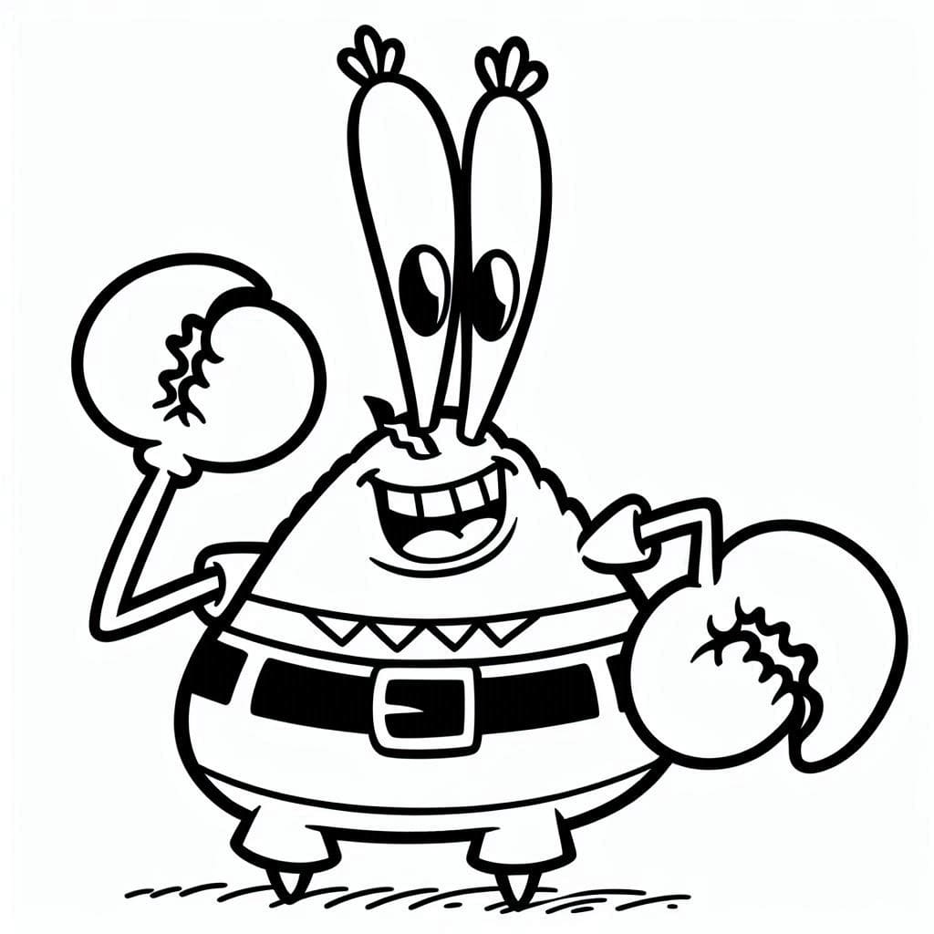 Desenho de Seu Sirigueijo Muito Alegre para Colorir