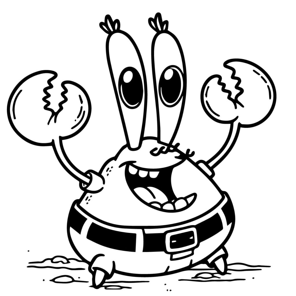 Desenho de Seu Sirigueijo Rindo para Colorir