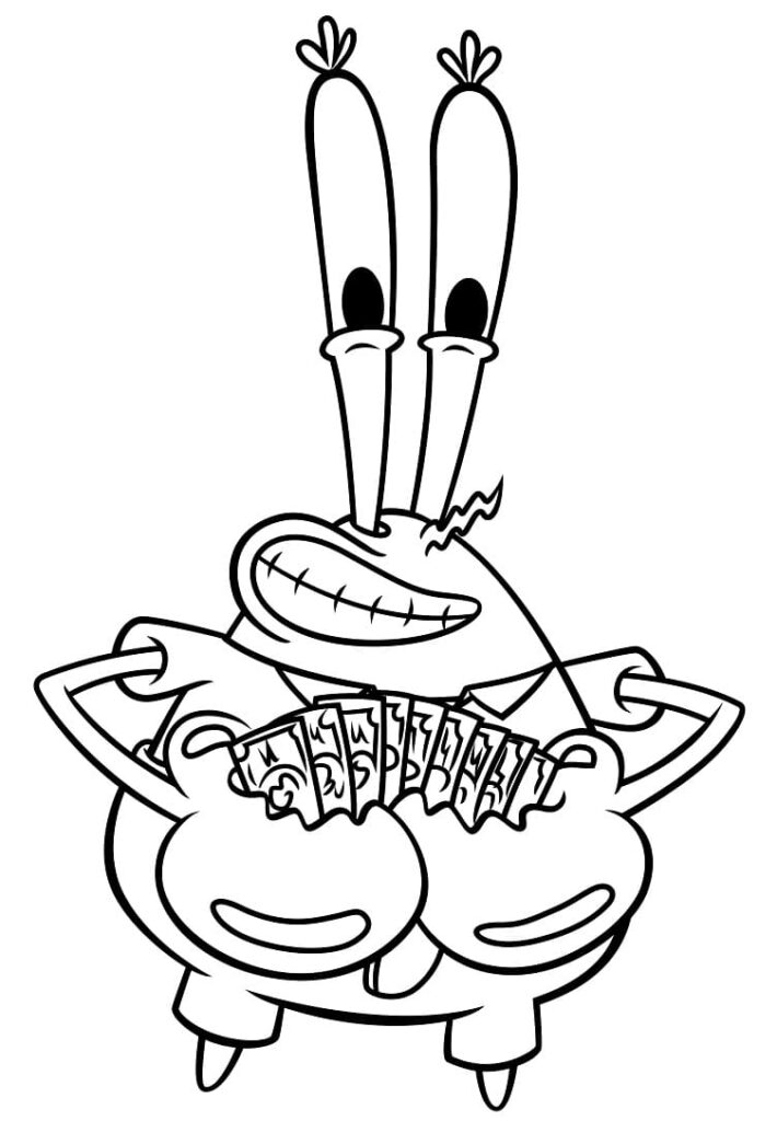 Desenho Seu Sirigueijo com Dinheiro para Colorir
