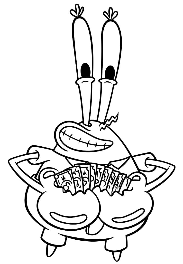 Desenho Seu Sirigueijo com Dinheiro para Colorir
