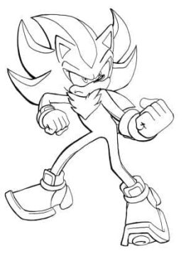 Desenho de Shadow The Hedgehog grátis para crianças para Colorir