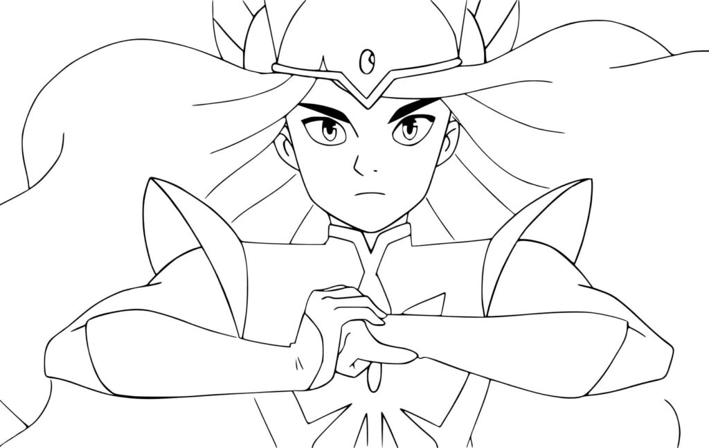 Desenho Pdf da Princesa She-Ra para Baixar e Colorir