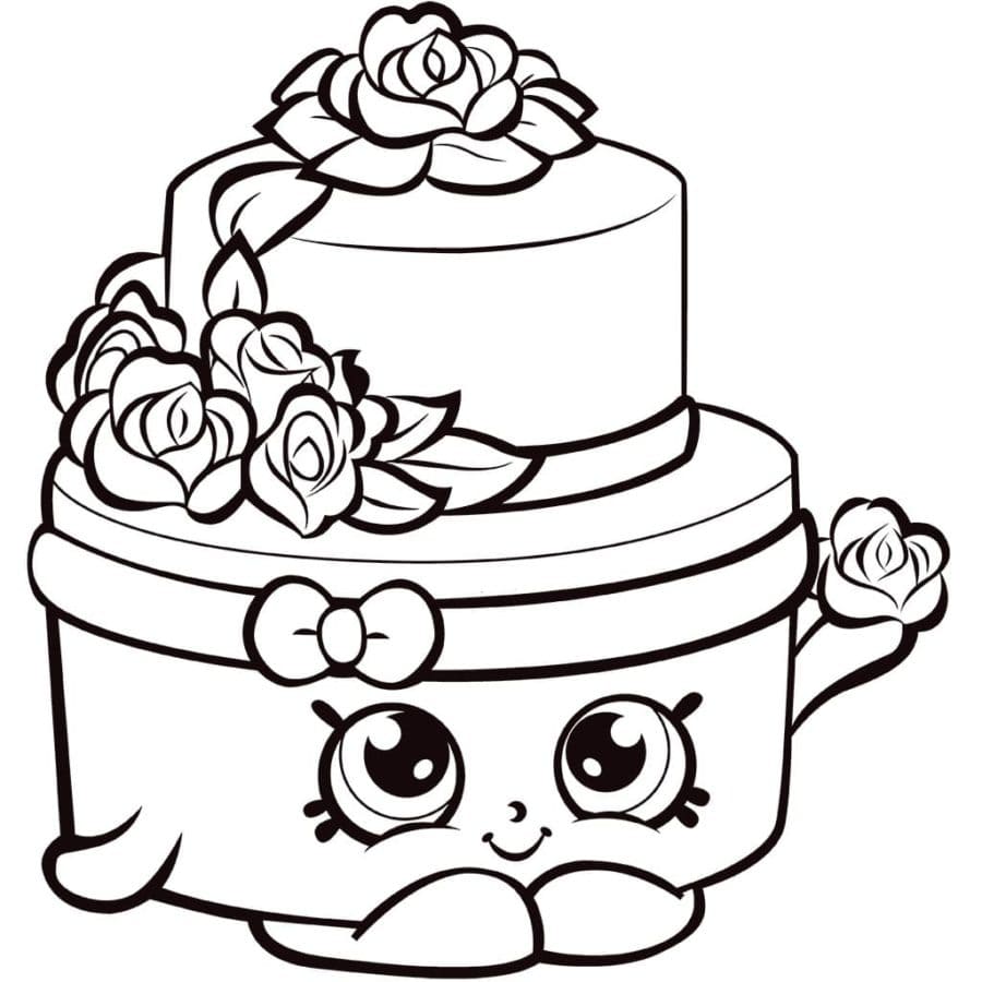 Desenho de Bolo de Casamento para Colorir