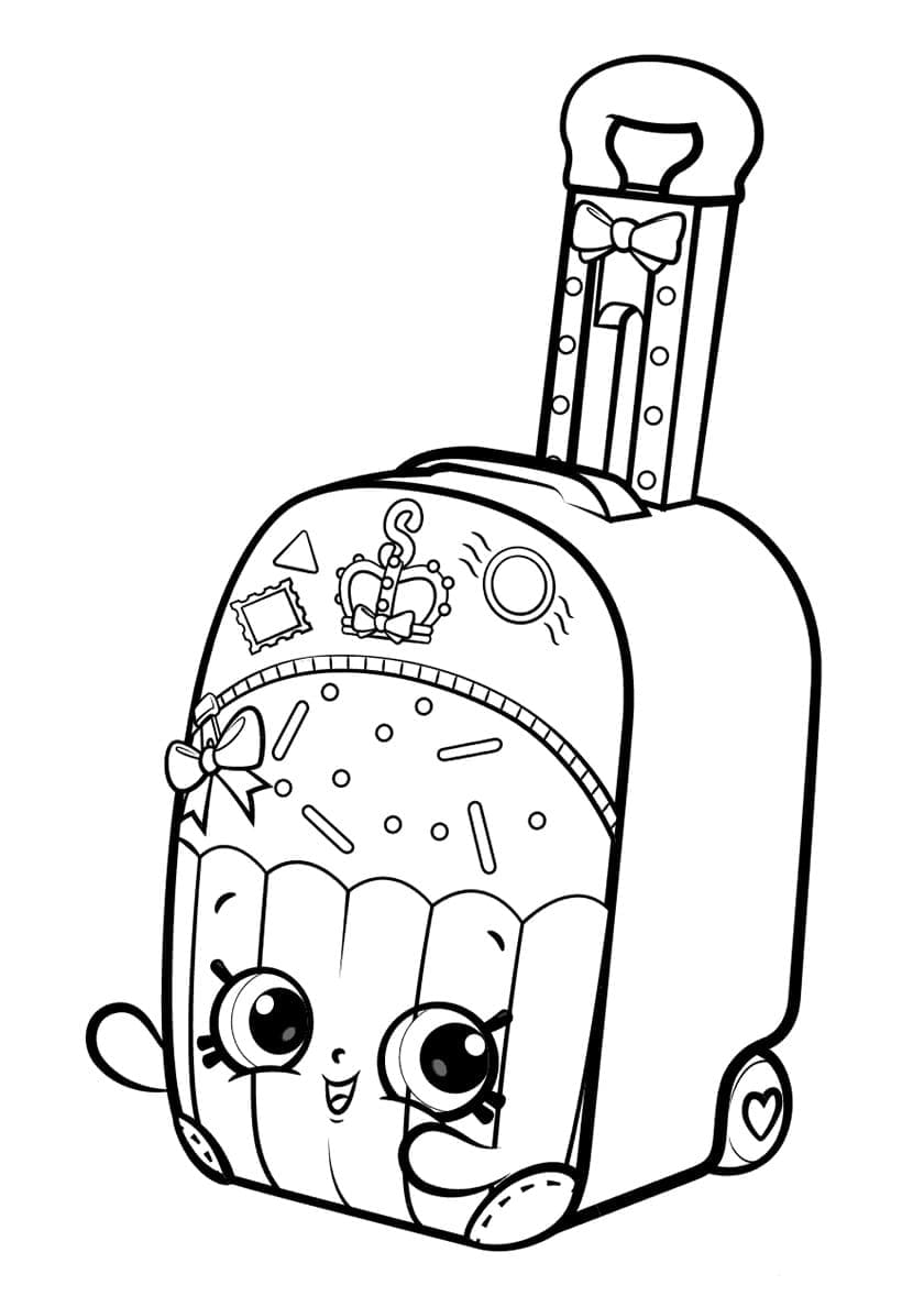 Desenho de Mala de Viagem para Colorir