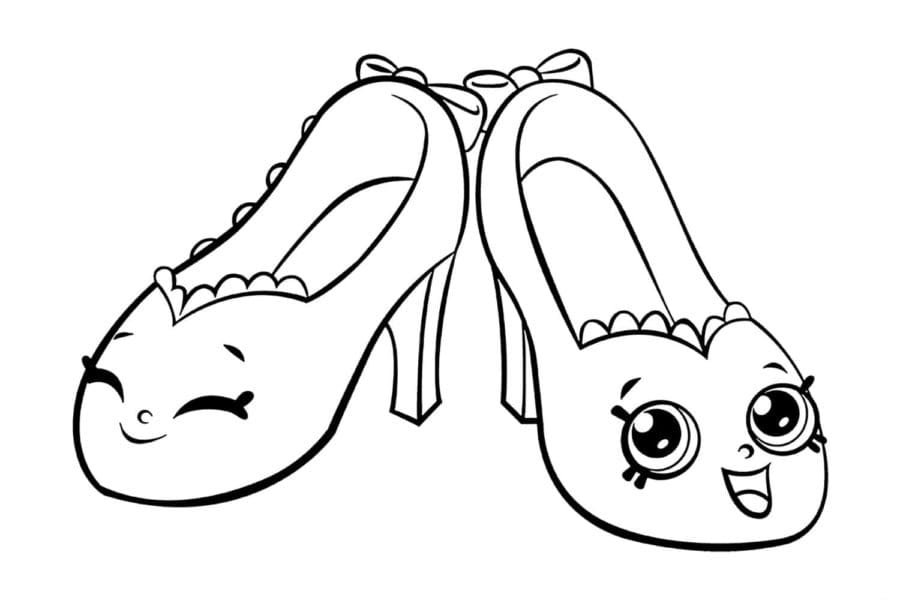 Desenho de Sapatos da Moda para Colorir