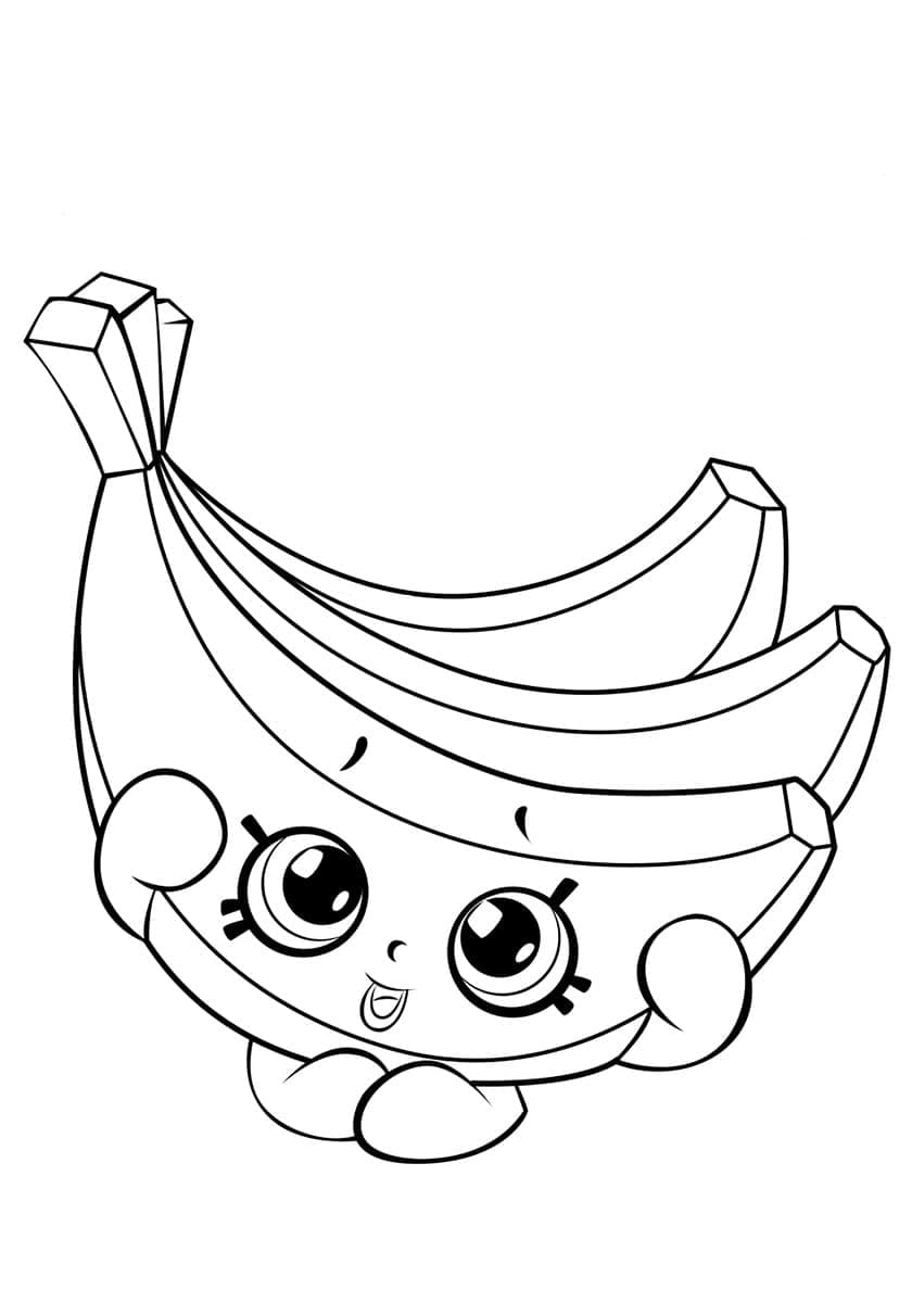 Desenho de Shopkins Banana Brush para Colorir