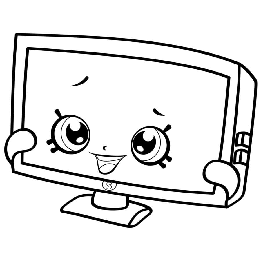 Desenho de Shopkins Tv para Colorir