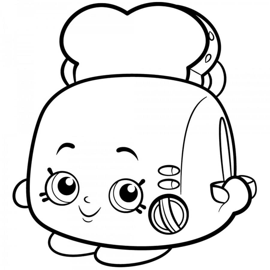 Desenho de Torradeira Fofa para Colorir