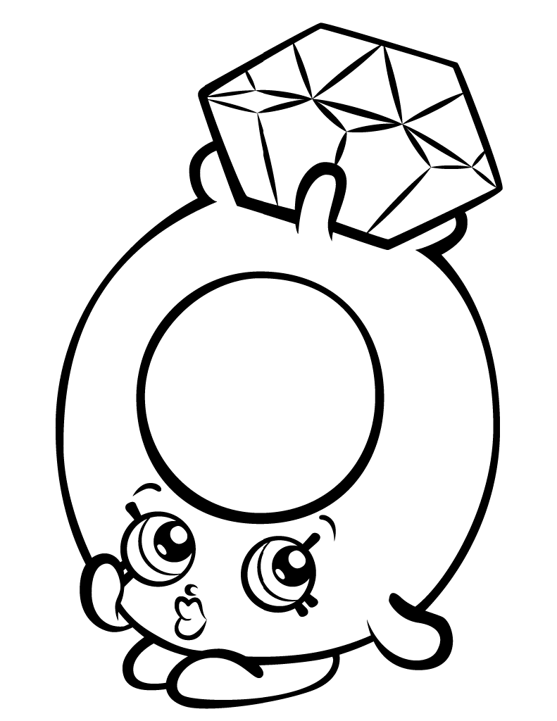Desenho de Anel de Diamante Shopkin para Colorir
