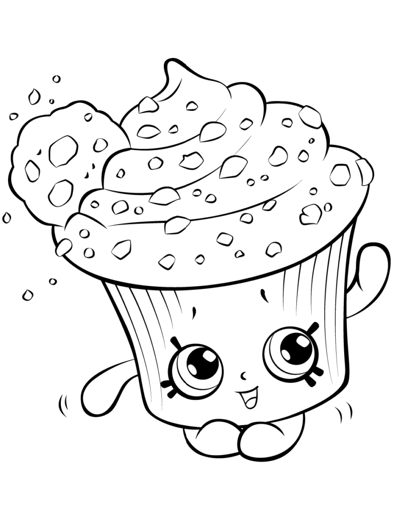 Desenho de Cupcake Shopkin para Pintar