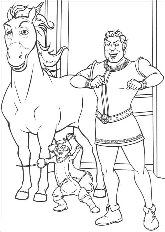 Desenho de Shrek e Amigos para Colorir Pdf