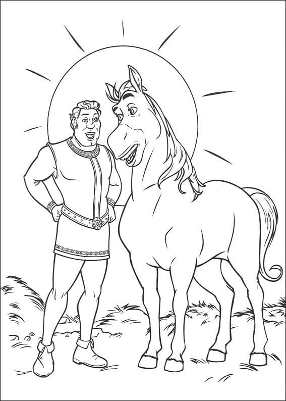 Desenho de Shrek e Burro para Colorir Download