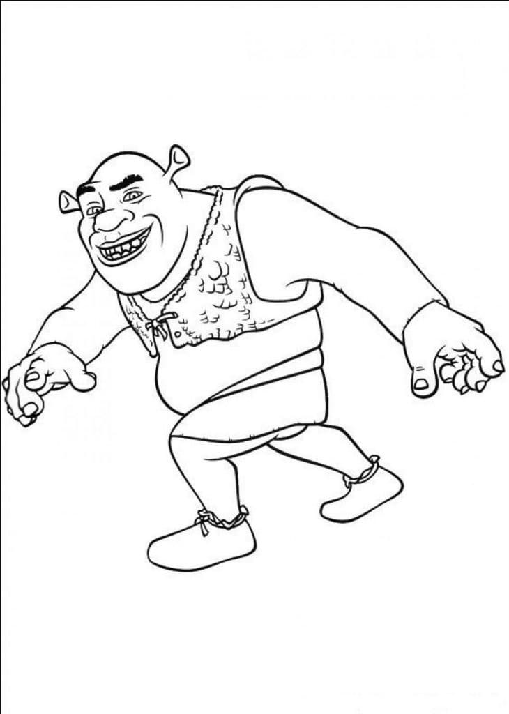 Desenho do Shrek Correndo para Colorir