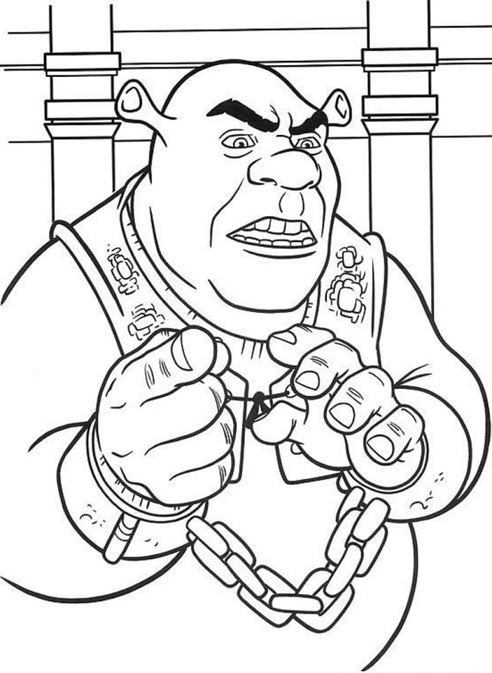 Desenho Pdf do Shrek Algemado para Colorir