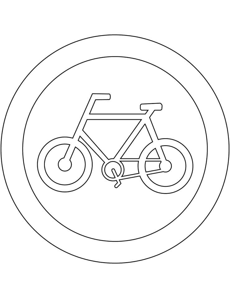 Desenho Circulação de Bicicletas para Colorir