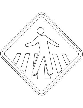 Desenho Passagem Sinalizada de Pedestres para Colorir