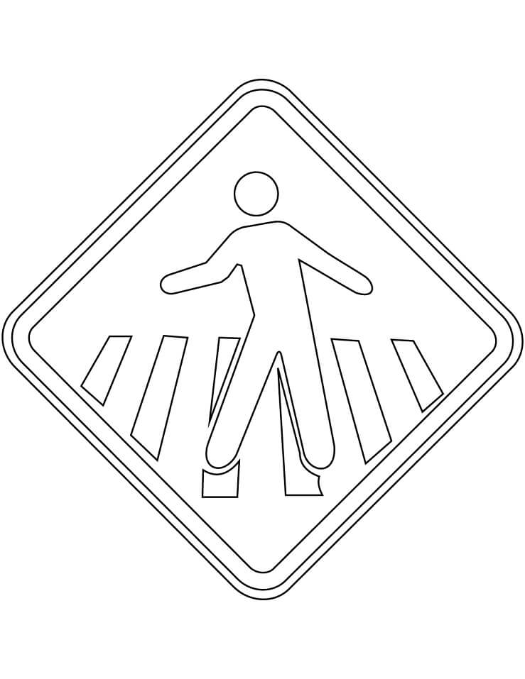 Desenho Passagem Sinalizada de Pedestres para Colorir