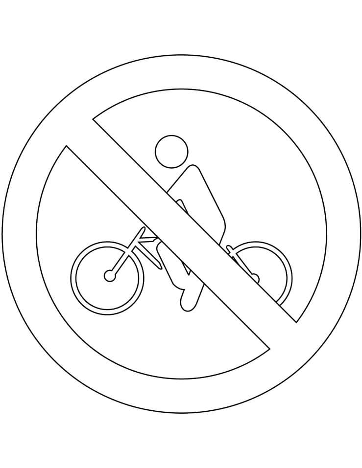 Desenho Proibido Trânsito de Bicicleta para Colorir