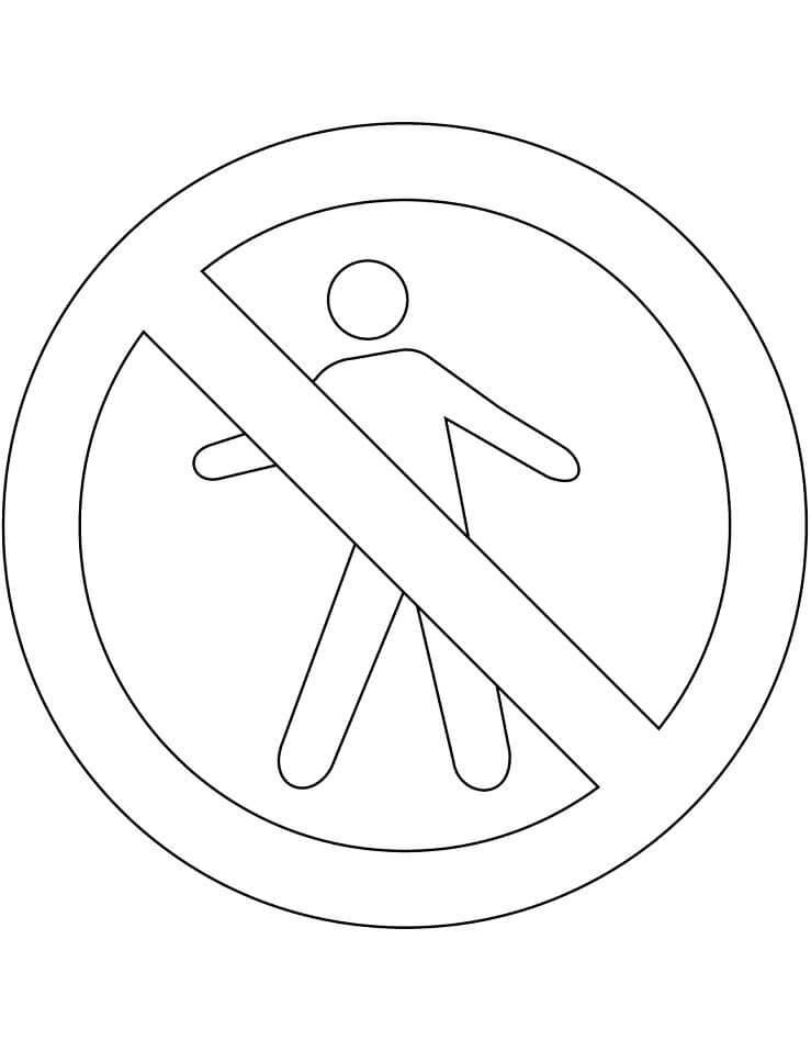 Desenho Proibido Trânsito de Pedestres para Colorir