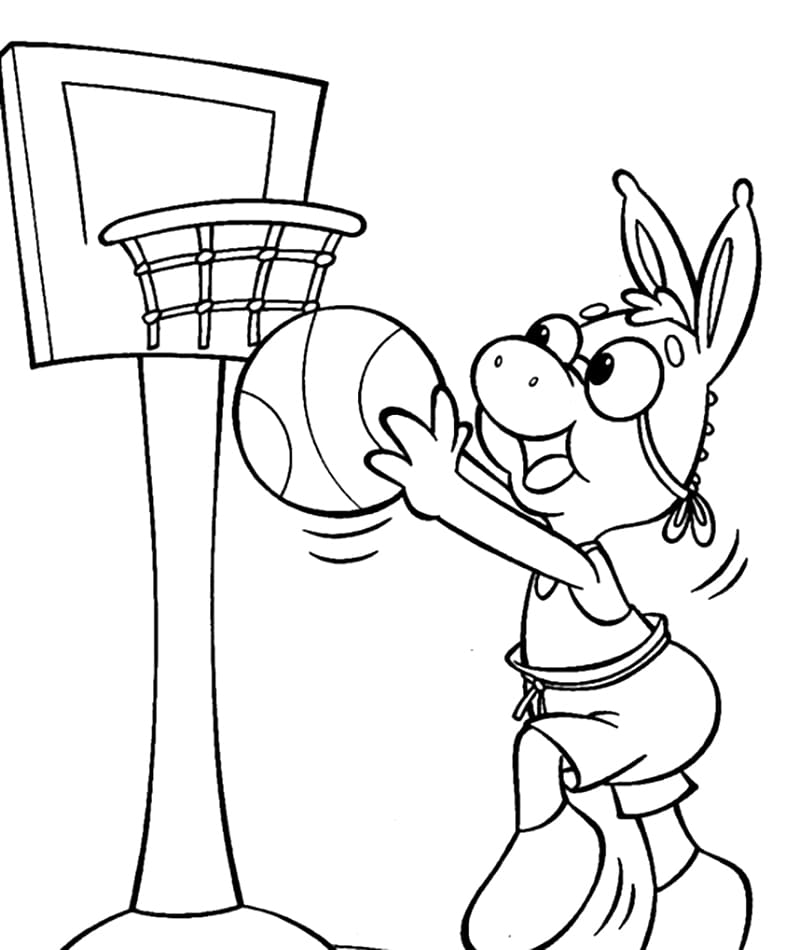 Desenho Conselheiro Jogando Basquete para Colorir