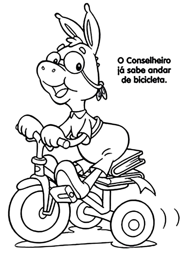 Desenho de Conselheiro Andando de Bicicleta para Colorir Download