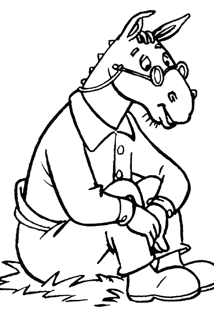 Desenho de Conselheiro Sentado na Grama Download para Colorir