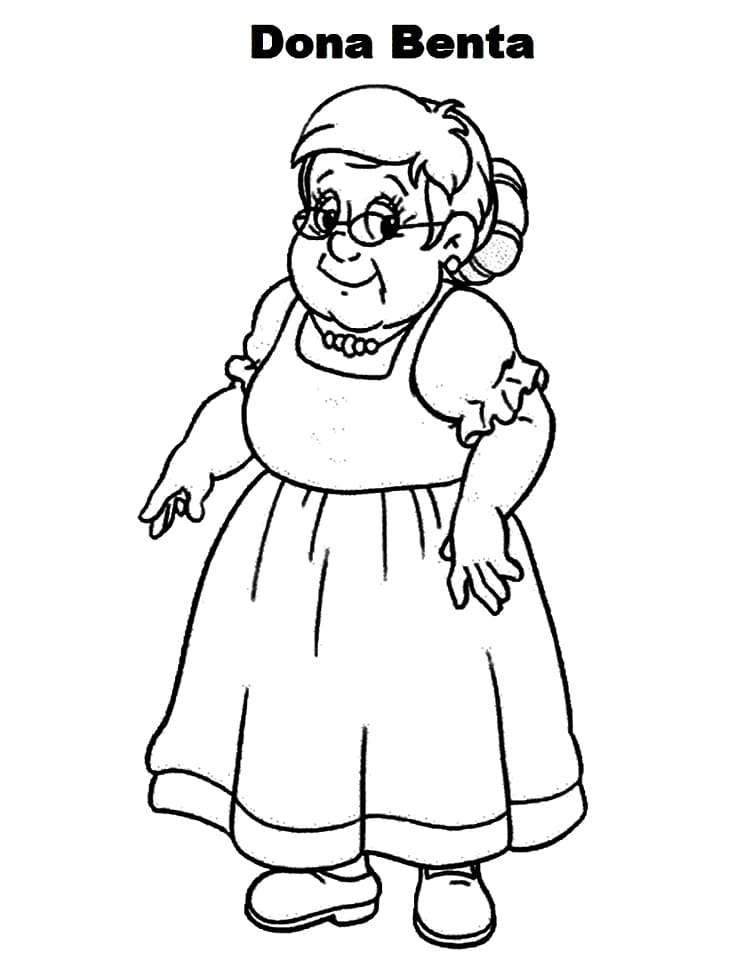 Desenho de Dona Benta Grátis para Colorir