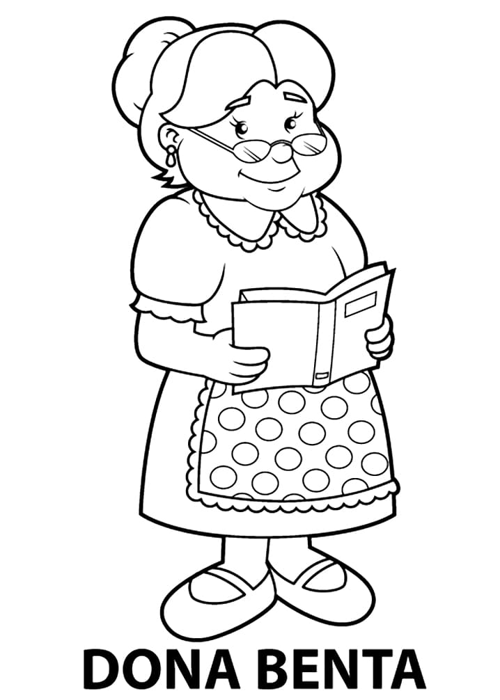 Desenho de Dona Benta Pdf para Colorir