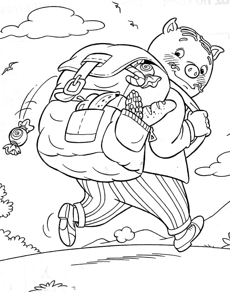 Desenho de Rabico Grátis para Imprimir e Colorir