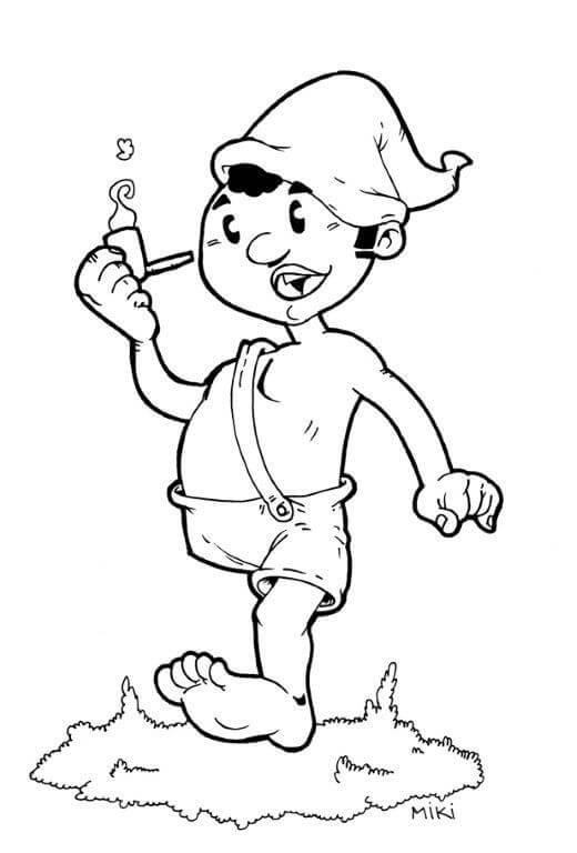 Desenho de Saci Download Pdf para Colorir