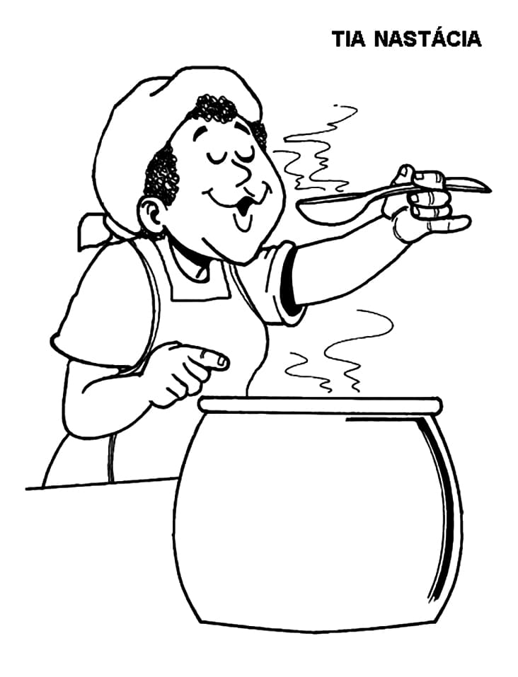 Desenho de Tia Nastacia Download para Colorir
