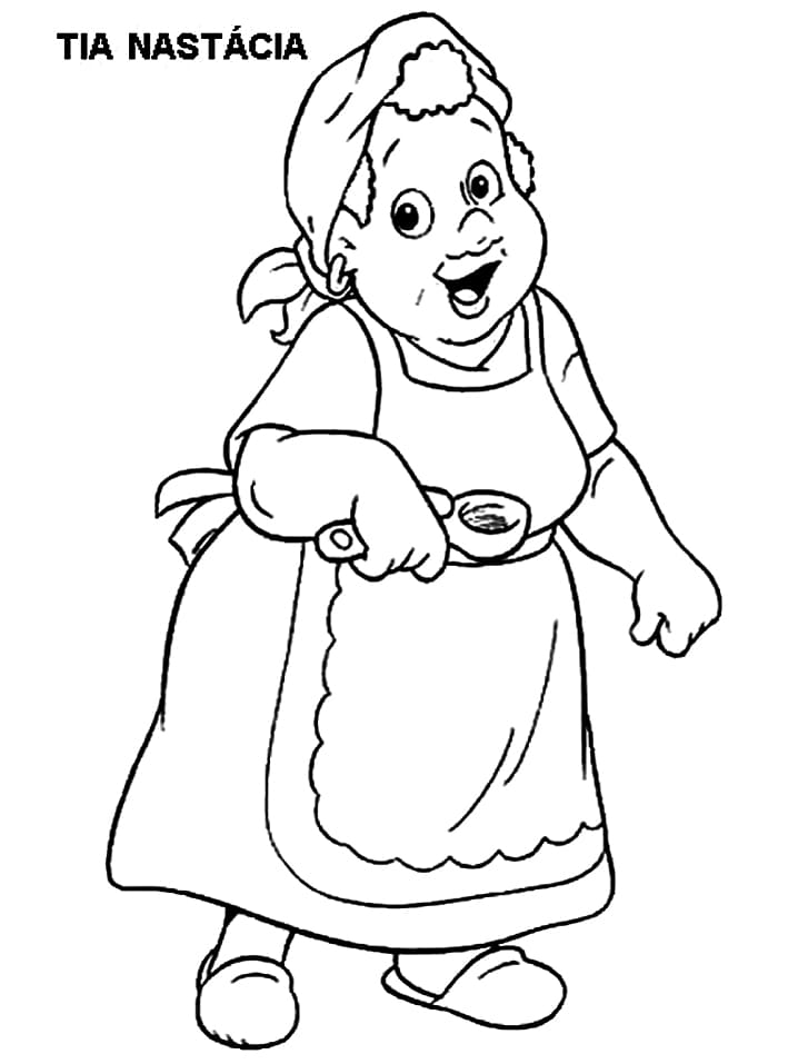 Desenho de Tia Nastacia Grátis para Colorir