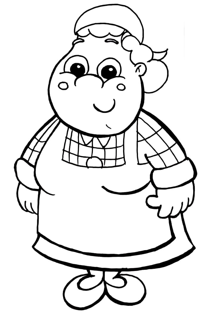 Desenho de Tia Nastacia Imprimivel para Colorir