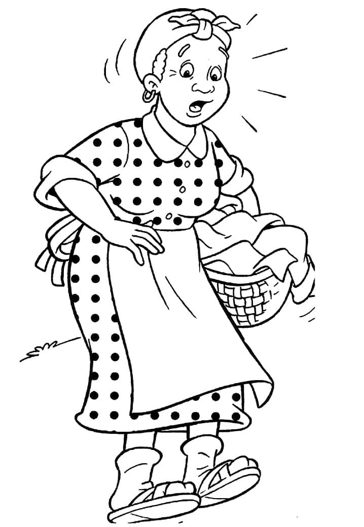 Desenho de Tia Nastacia para Colorir Imprimivel