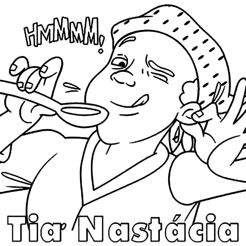 Desenho de Tia Nastacia para Colorir Pdf Grátis