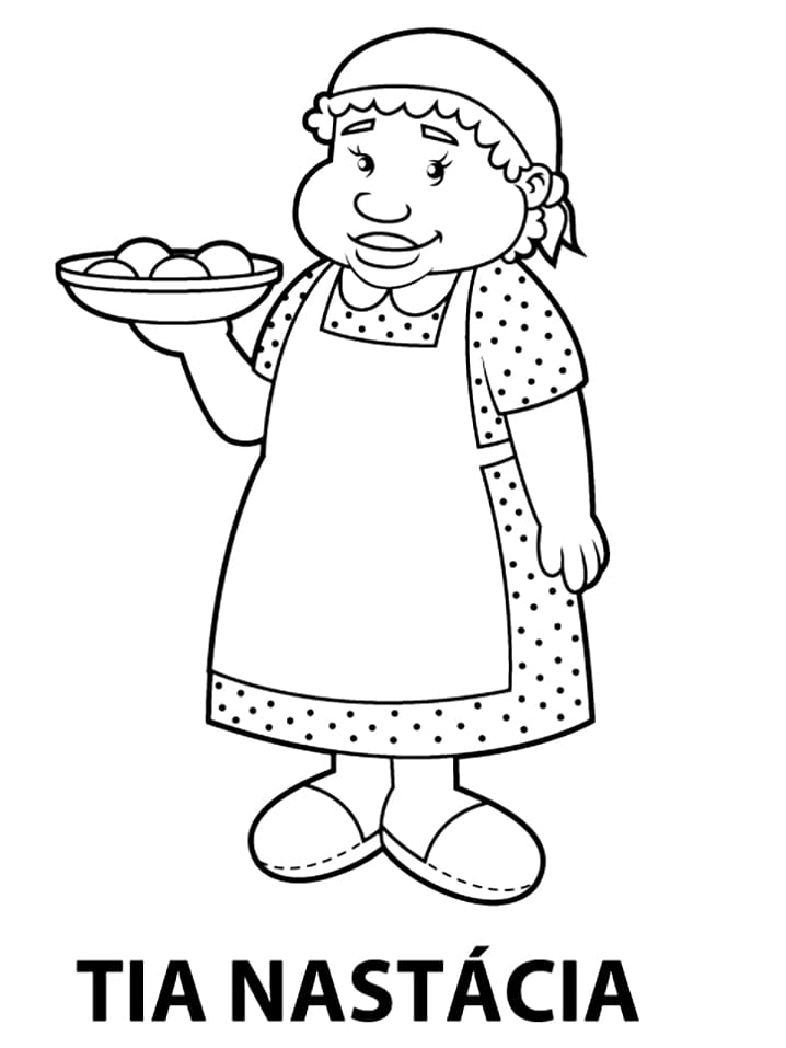 Desenho de Tia Nastacia Pdf para Colorir