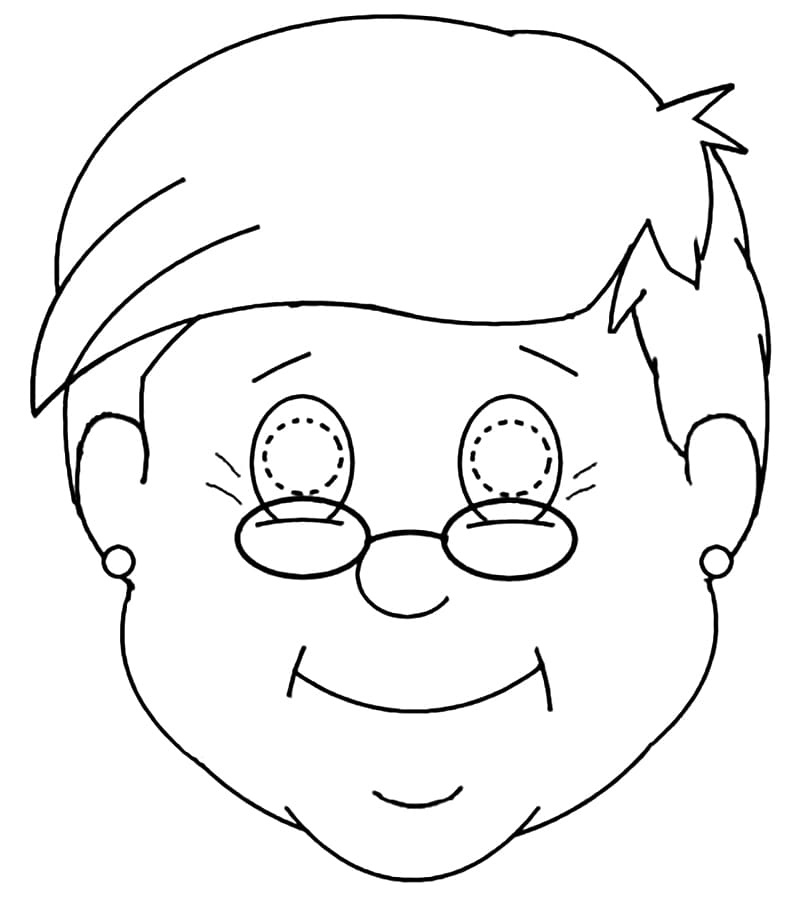 Desenho Máscara da Dona Benta para Colorir