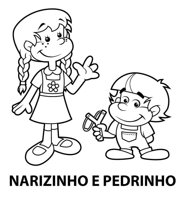 Desenho Narizinho e Pedrinho para Colorir