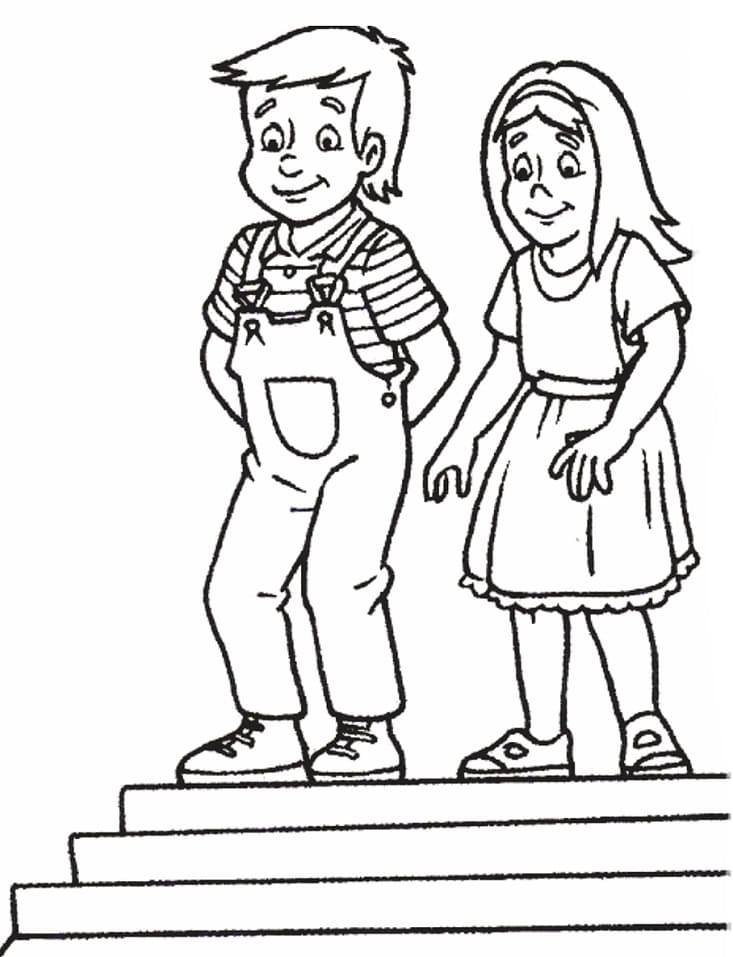 Desenho Pedrinho e Narizinho para Colorir