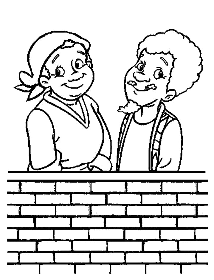 Desenho Tia Nastacia e Tio Barnabé para Colorir