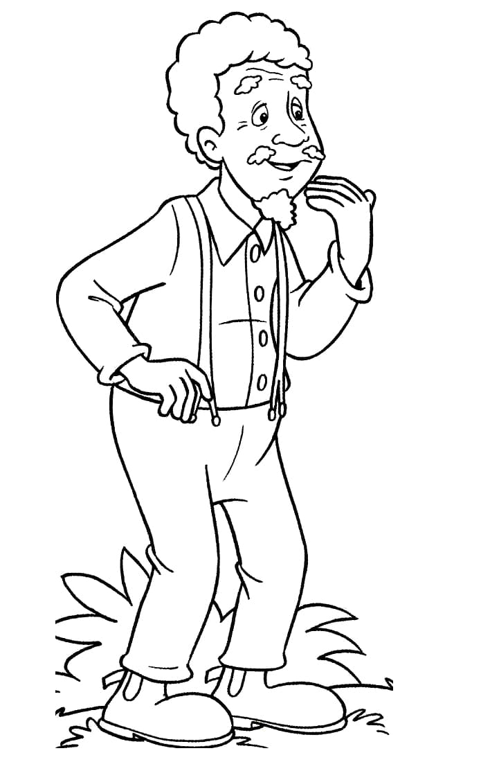 Desenho Tio Barnabé Feliz para Colorir